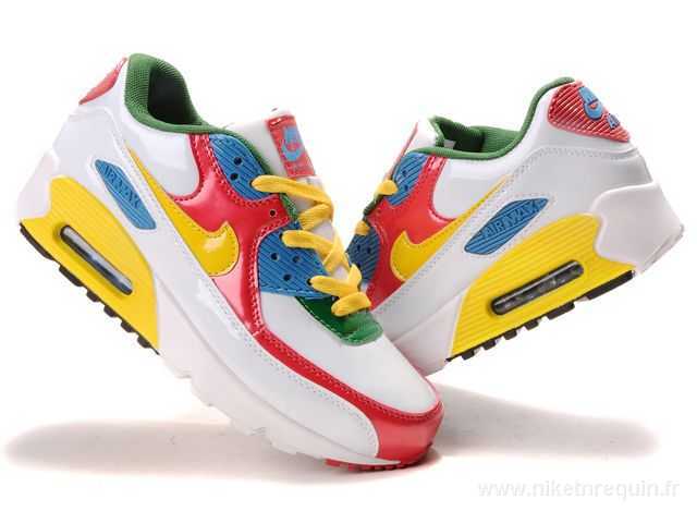 rouge jaune et blanc chaussures Nike Air Max 90 (1)